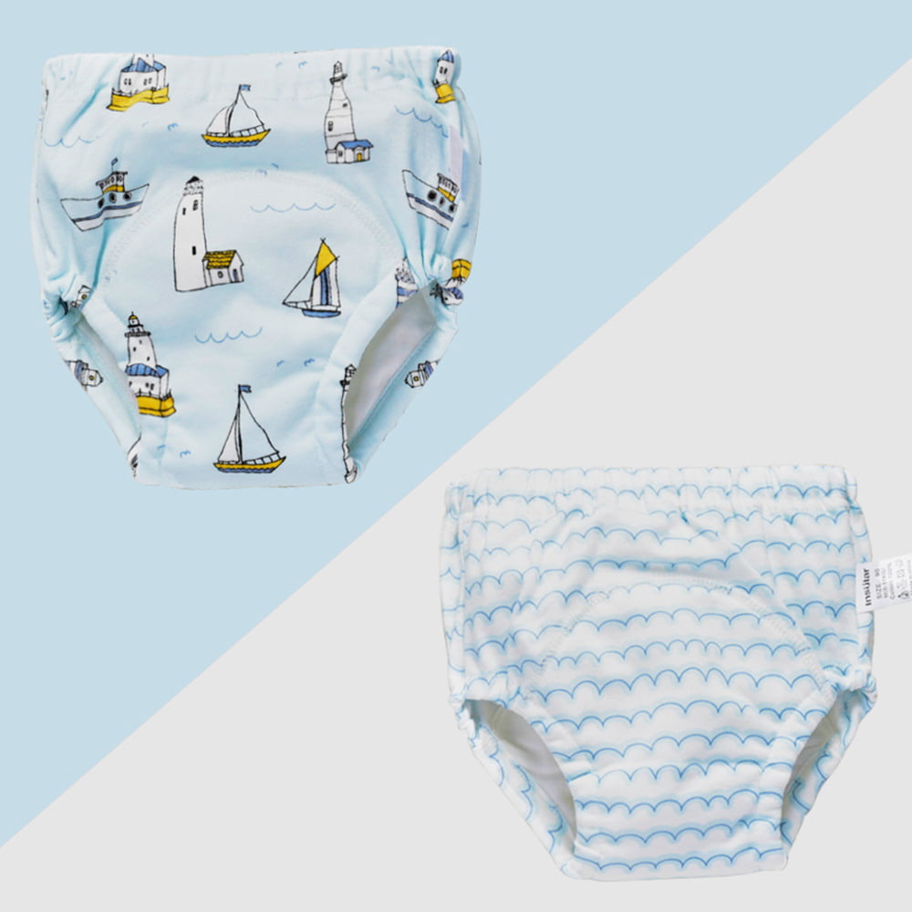 "Adorable baby wearing comfortable and stylish training diaper pants."