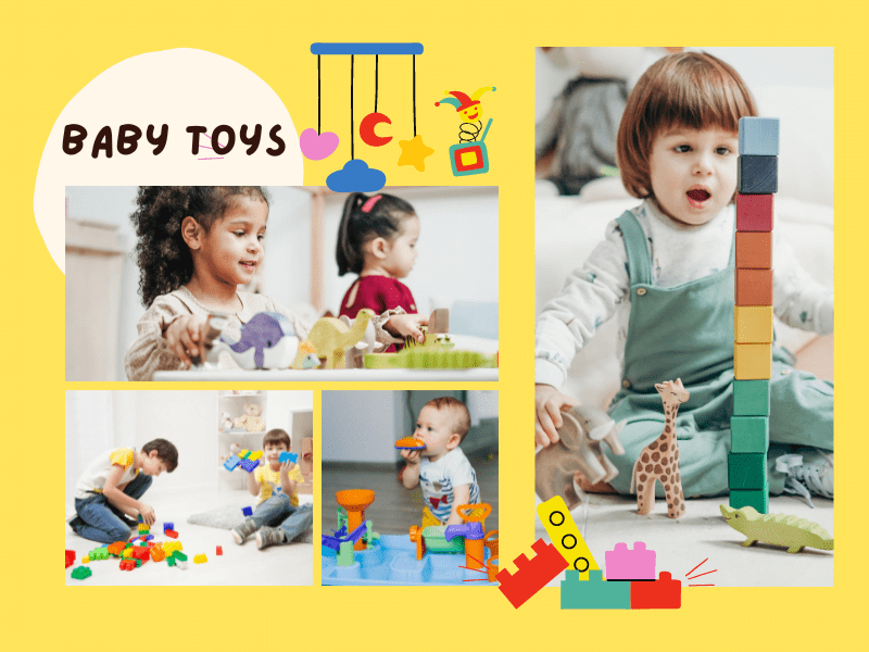 Colorful baby toys for sensory development